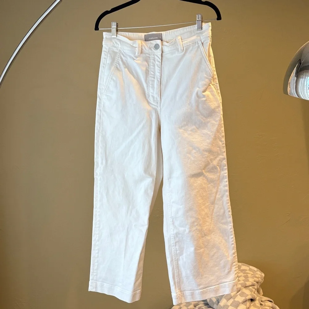 Everlane White Cropped Pants - Picture 1 of 3